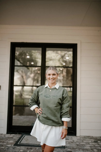 Thanksgiving Embroidered Sweatshirt