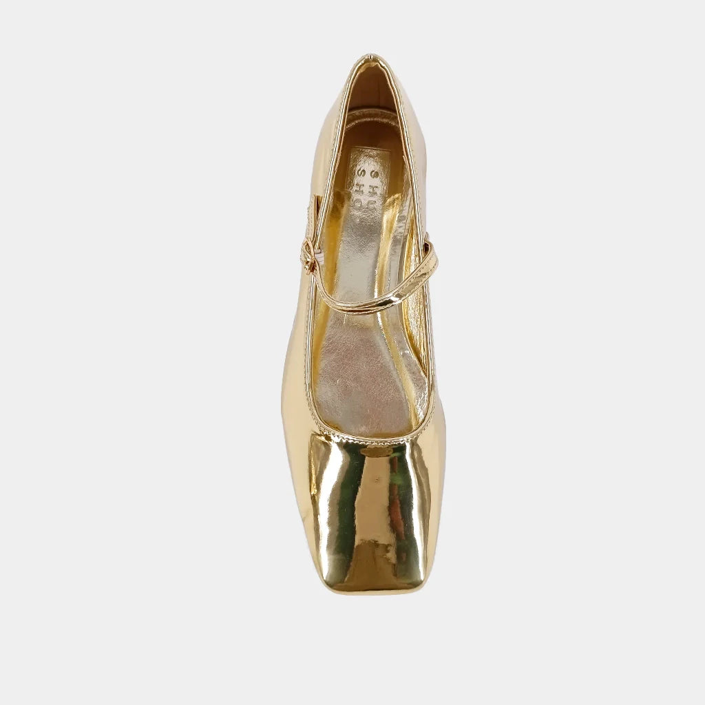 ShuShop - ADDISON Gold Ballet Flat