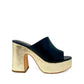 Gold and black platform sandal