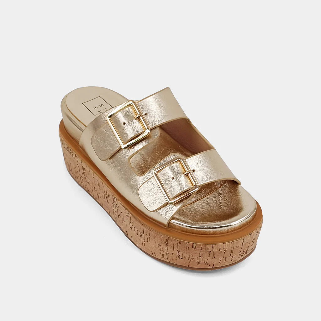 ShuShop - Lucinda Gold Platform Sandal