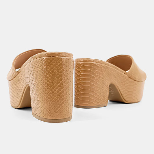 Our GIZA platform sandals feature a soft faux snakeskin leather upper and are set atop comfortable platform heels. Perfect with flowy dresses on long summer days (and nights!).