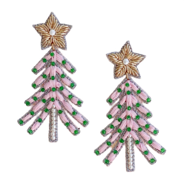 Christmas Tree Pink Earrings