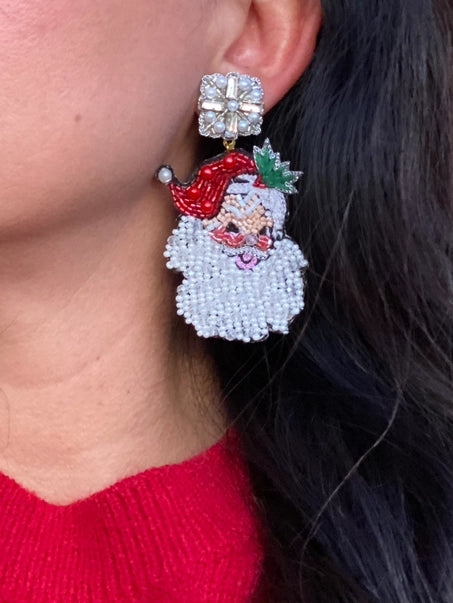 Red Santa Earrings