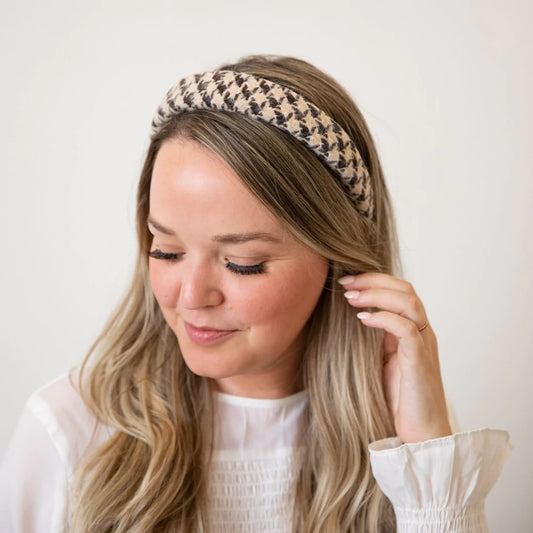 Padded Houndstooth Headband